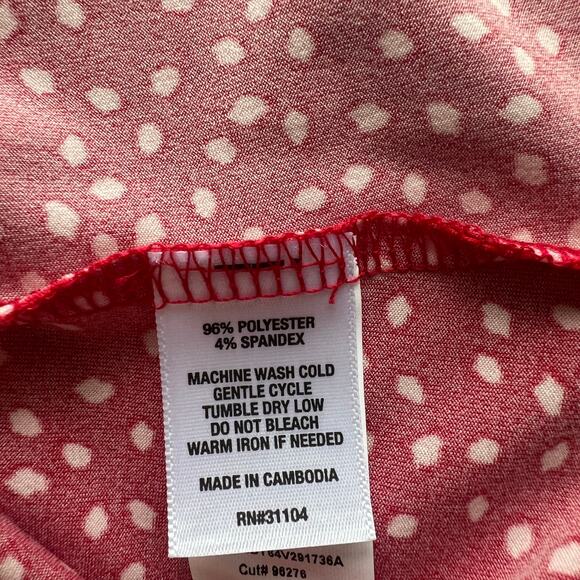 Kim Rogers Red White Polka Dotted Blouse Large - Picture 9 of 9